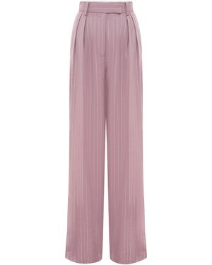 Alex Perry Tailored Twill-lurex Pinstripe Pants - Pink