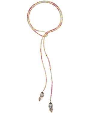 Joie 18k Yellow Gold Diamond Lariat Necklace - Blue