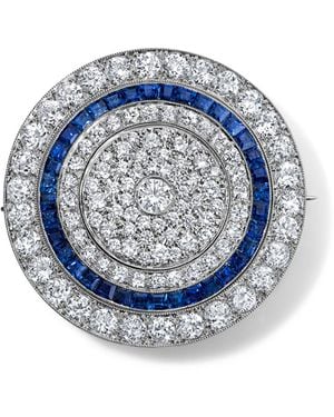 Mindi Mond New York Celestial Convertible Platinum Diamond And Sapphire Brooch - Blue
