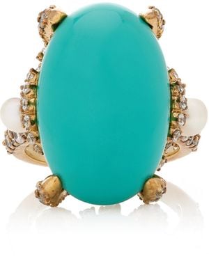 Anabela Chan Mermaid's Tale 18K Multi-Stone Pinky Ring - Blue