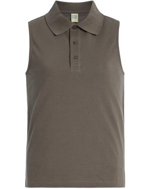 Flore Flore Lauren Cotton Polo Tank Top - Brown