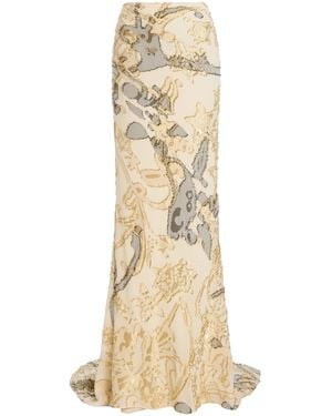 Wiederhoeft Gallery Bias-Cut Fil Coupé Skirt - Natural