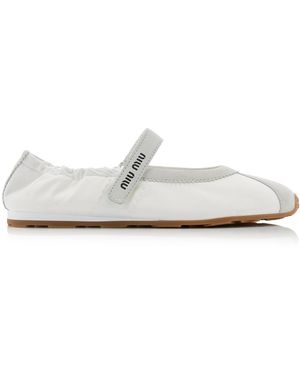 Miu Miu Suede-Trimmed Nylon Trainers - White