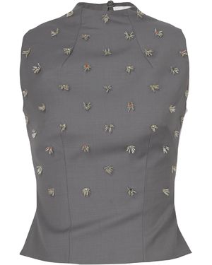 Chorus Miranda Wool-Blend Top - Grey