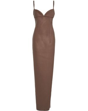 Ludovic de Saint Sernin New Isabella Wool Maxi Dress - Brown