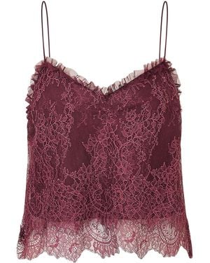 LoveShackFancy Ferni Lace Top - Red