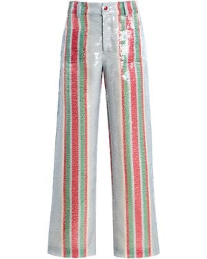 La Veste Exclusive La Isla Pippi Sequinned Straight-Leg Pants - Blue