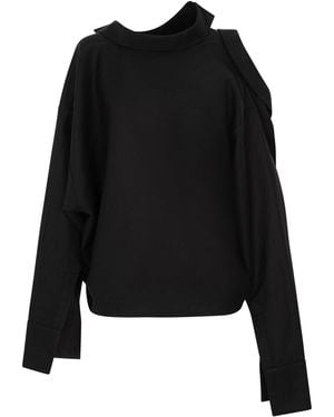 A.W.A.K.E. MODE Double Collar Stretch-Cotton Shirt - Black