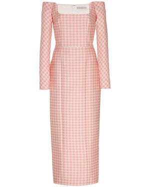 Emilia Wickstead Off-the-shoulder Gingham Dress - Pink