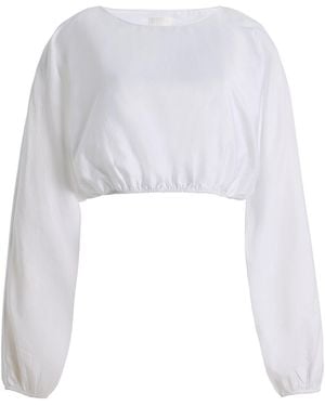 Leset Yoko Cotton Blouson Top - White