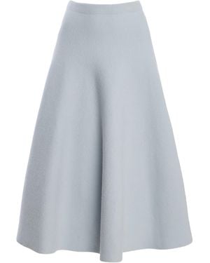 Brandon Maxwell The Miller Structured Virgin-Wool Midi Skirt - Blue