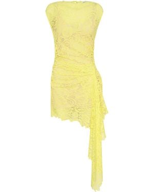 Anna Quan Indi Ruched Lace Mini Dress - Yellow