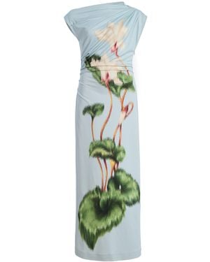 Oscar de la Renta Cyclamen Off-The-Shoulder Stretch-Crepe Midi Dress - Green