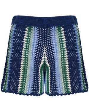 All That Remains Exclusive Hand-Knit Cotton Shorts - Blue