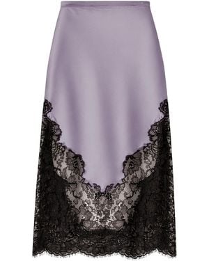 Fleur du Mal Juliet Lace And Silk Skirt - Purple