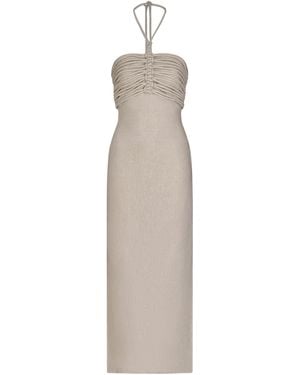 ANDRES OTALORA Mezcalitos Halter Linen Midi Dress - White