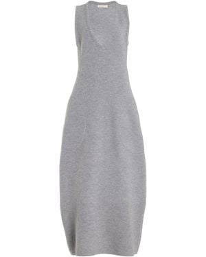 Ulla Johnson Nevina Curved-seam Merino Wool Knit Maxi Dress - Grey