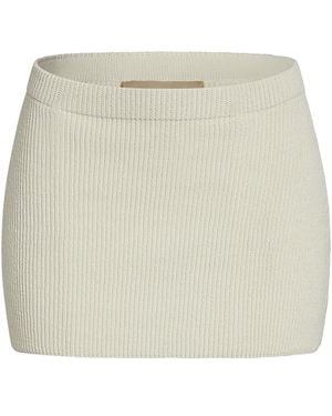 AYA MUSE Eris Ribbed-knit Cotton-blend Mini Skirt - Natural