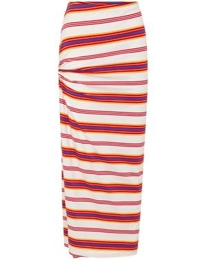 Rabanne Gathered-Detail Stretch-Cotton Maxi Skirt