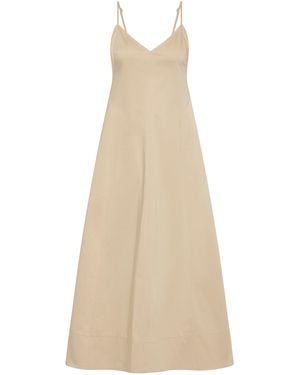 St. Agni Structured Cotton Midi Dress - Natural