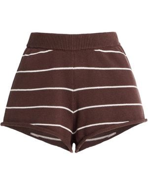 ELCE Exclusive Manon Striped Knit Cotton Shorts - Brown