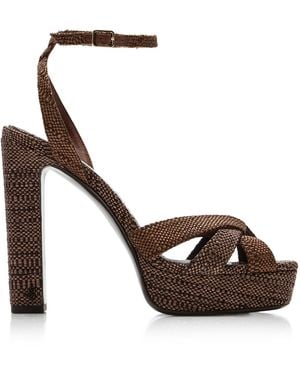 Jimmy Choo Kove Raffia Sandals - White