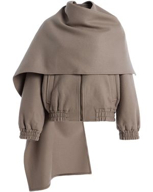 AYA MUSE Tuli Wool-Blend Scarf Jacket - Brown