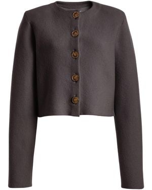 Brandon Maxwell The Ryder Cropped Virgin-Wool Jacket - Black