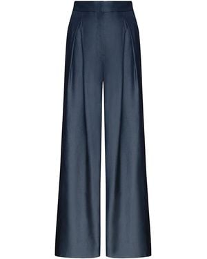 ANDRES OTALORA Plenitud Pleated Tencel Wide-Leg Trousers - Blue