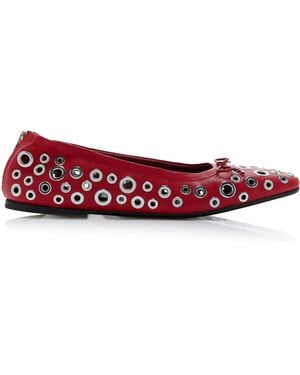Golden Goose Amy Eyelet-Embellished Leather Ballet Flats - Red