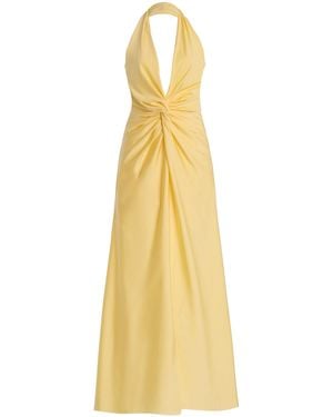 ANDRES OTALORA Exclusive Mendra Jersey Maxi Halter Dress - Metallic