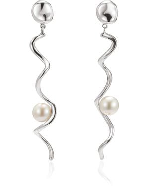 AGMES Teneille Sterling Pearl Earrings - White