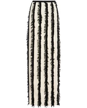 Zankov Evangeline Fringed Merino Wool Maxi Skirt - Black