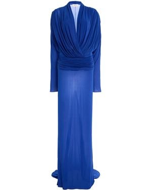 Burc Akyol Draped Jersey Maxi Dress - Blue