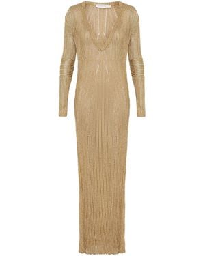 Zimmermann Rebellion Metallic Maxi Dress - Natural