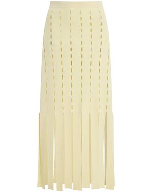 Zankov Perry Perforated Knit Maxi Skirt - Natural