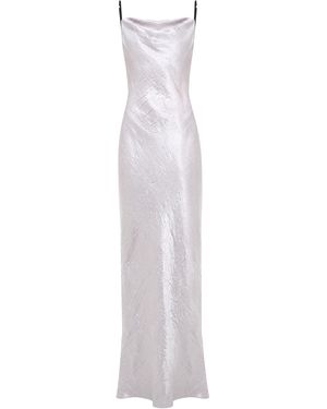 Anna October Lucie Crinkled Satin Maxi Dress - White