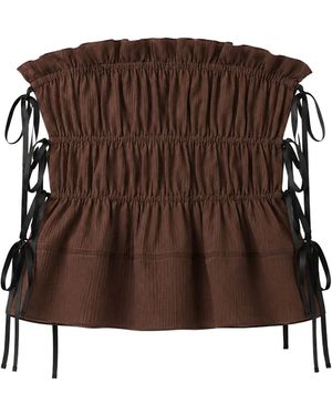 THE GARMENT Bali Cotton-Blend Strapless Top - Brown