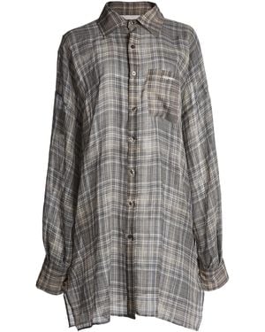 Coperni Zero Waste Cotton Checked Shirt - Grey