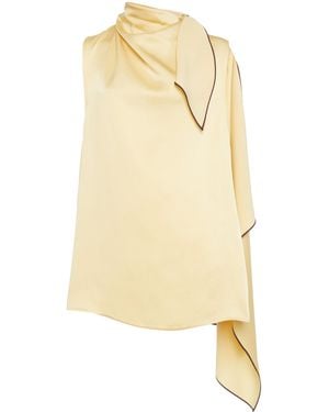 Stella McCartney Scarf-Neck Satin Top - Metallic