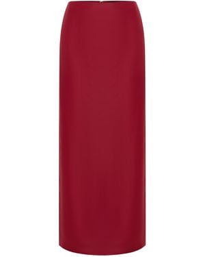 LEO LIN Exclusive Jing Silk Maxi Skirt - Red