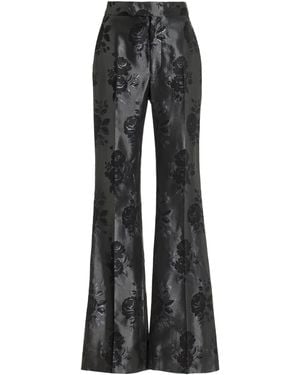 The Vampire's Wife The School Metallic Jacquard Flare Trousers - Black