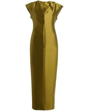 Christopher John Rogers Exclusive Peel Silk-Wool Maxi Sheath Dress - Green