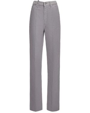 Victoria Beckham High-Rise Straight-Leg Jeans - Grey