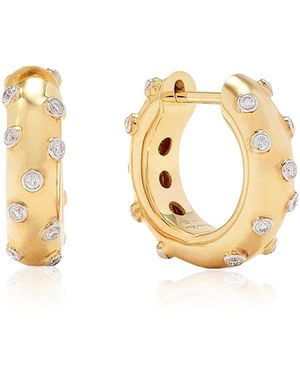 Yvonne Léon Creole 9K Diamond Earrings - Metallic