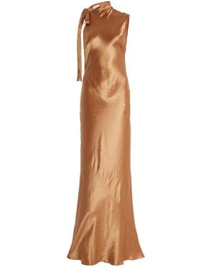 Bondi Born Kobe Satin Maxi Dress - Natural