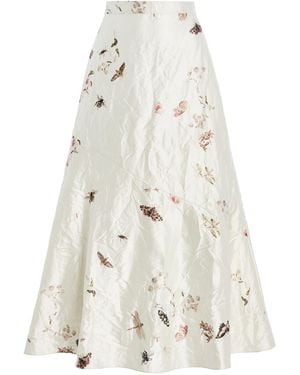 Erdem Printed Midi Skirt - White