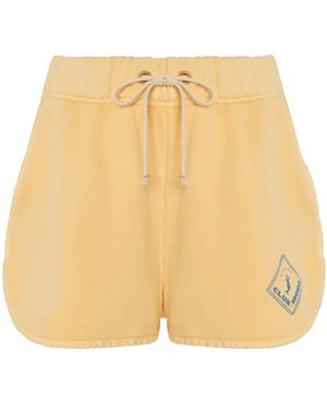 Les Tien Exclusive Club Moda Riviera Serena Cotton Shorts - Yellow