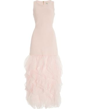 Aje. Elations Ruffled Knitted Maxi Dress - Natural