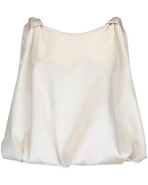Harris Tapper Exclusive Knot Satin Top - Natural